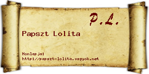 Papszt Lolita névjegykártya